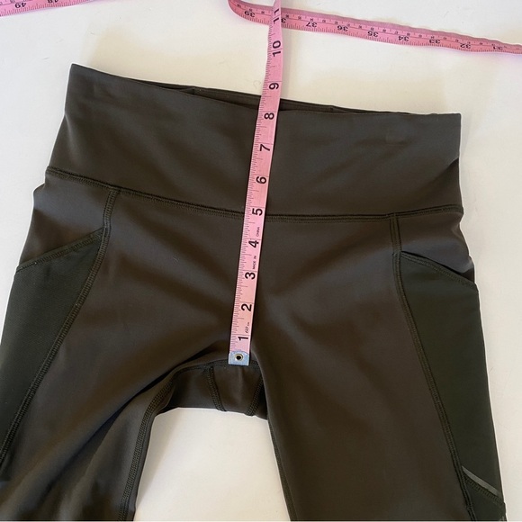 Lululemon || Miles Ahead Tight 28" Dark Olive Pocket Mesh Reflective Leggings 4 - Picture 6 of 7